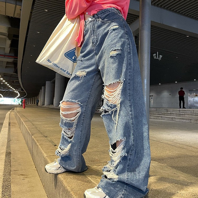 Women's High Waist Wide Leg Denim Jeans – Slim Mopping Flare Trousers Canada USA (S–2XL)