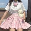 Student Jk Plaid Skirt Preppy Style Mini Pleated  Kilt Skirt