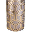 22 Tall Polyresin Decorative Vase, Weave Rose Gold Design