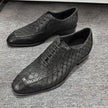 Men's Dragon Scale Pattern Formal Leather Derby Shoes | British Style