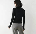 Women Autumn Winter Slim Fit High neck Half zip Knitted sweater Top