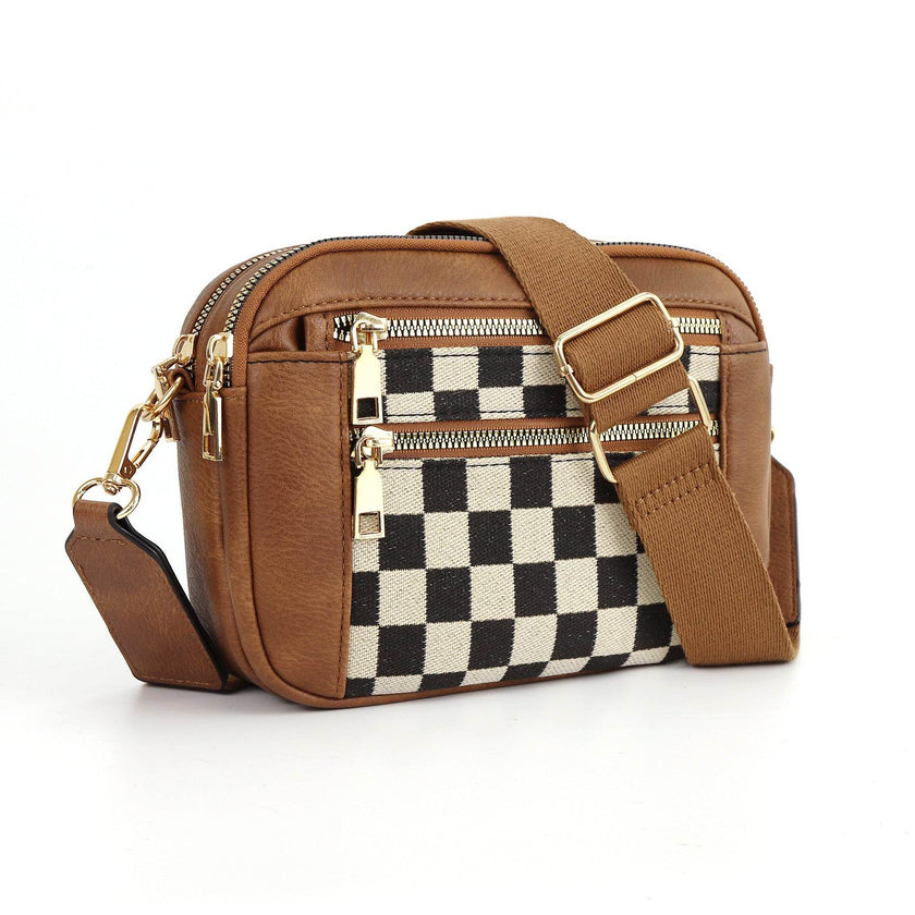 Daily Matching PU Leather Business Commute Zipper Crossbody Bags for women