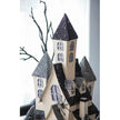 10x8.3x13.5 Cardboard Lighted Haunted House, Black Beige Tabletop Holiday Halloween Decor, Battery Powered