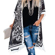 Spring Summer Printed Sun Protection Beach Kimono Cardigan Blouse top Women