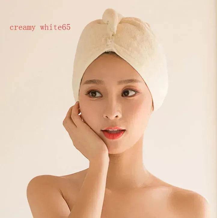 Women's Microfiber Hair Dryer Cap Absorbent Hair Towel.