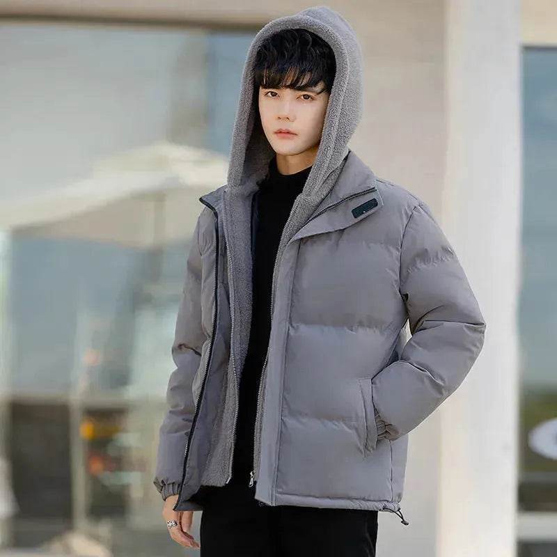 Polar Fleece Hooded  Winter Rain Puffer Jacket for Men