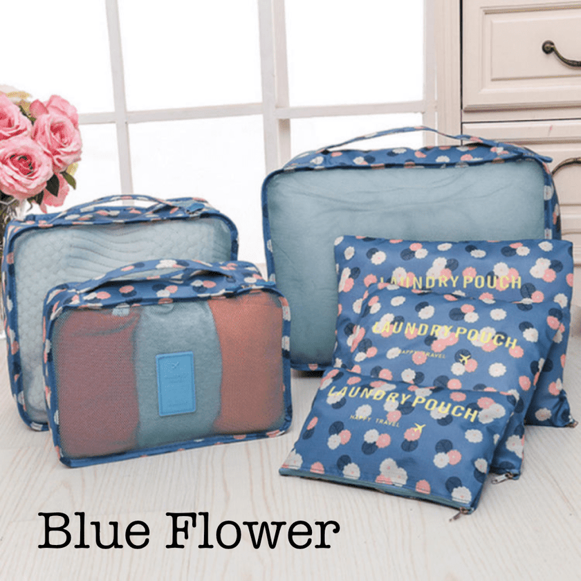 6-Piece Travel Organizer Set — Packing Cubes & Pouches for Luggage