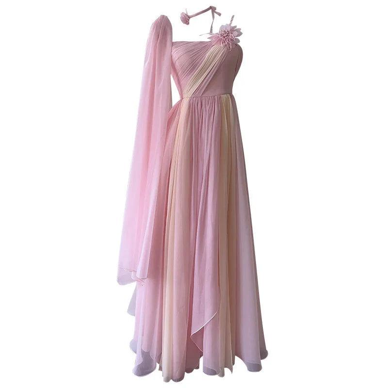 French Minority Three-dimensional Flower Sling Birthday Dinner Dress