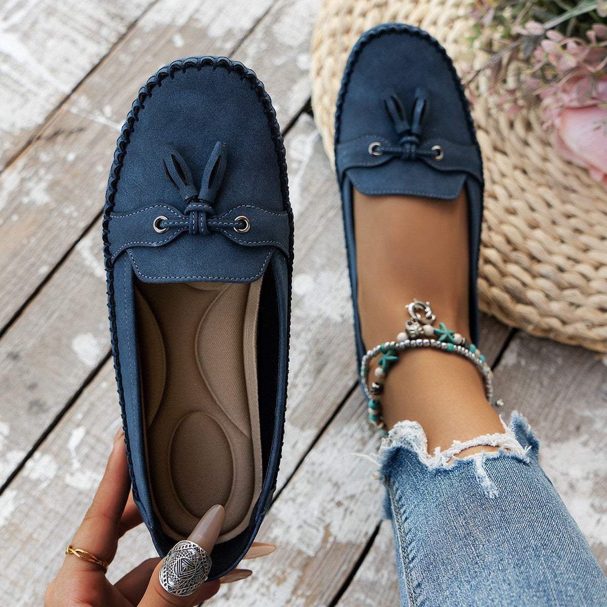 Women's Round Toe Loafers – Non-Slip Soft Comfortable Flat Shoes