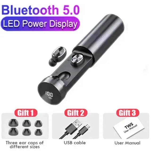 TWS Bluetooth Earphones V5.0 Wireless In-ear Stereo Sound MIC Headphones 8D HIFI Noise Canceling Sport Headsets for IOS Android