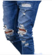 Men Fashion Ripped Hole Denim jeans pant trouser
