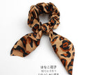 4pcs Leopard Pattern Silk Scarf Hair Scrunchie
