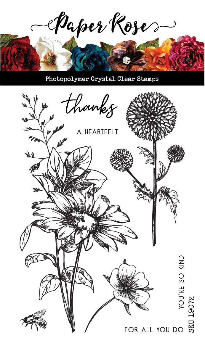 Sketchy Floral - Thanks 4x6