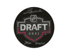 Zack Ostapchuk Autographed 2021 NHL Draft Puck Inscribed 