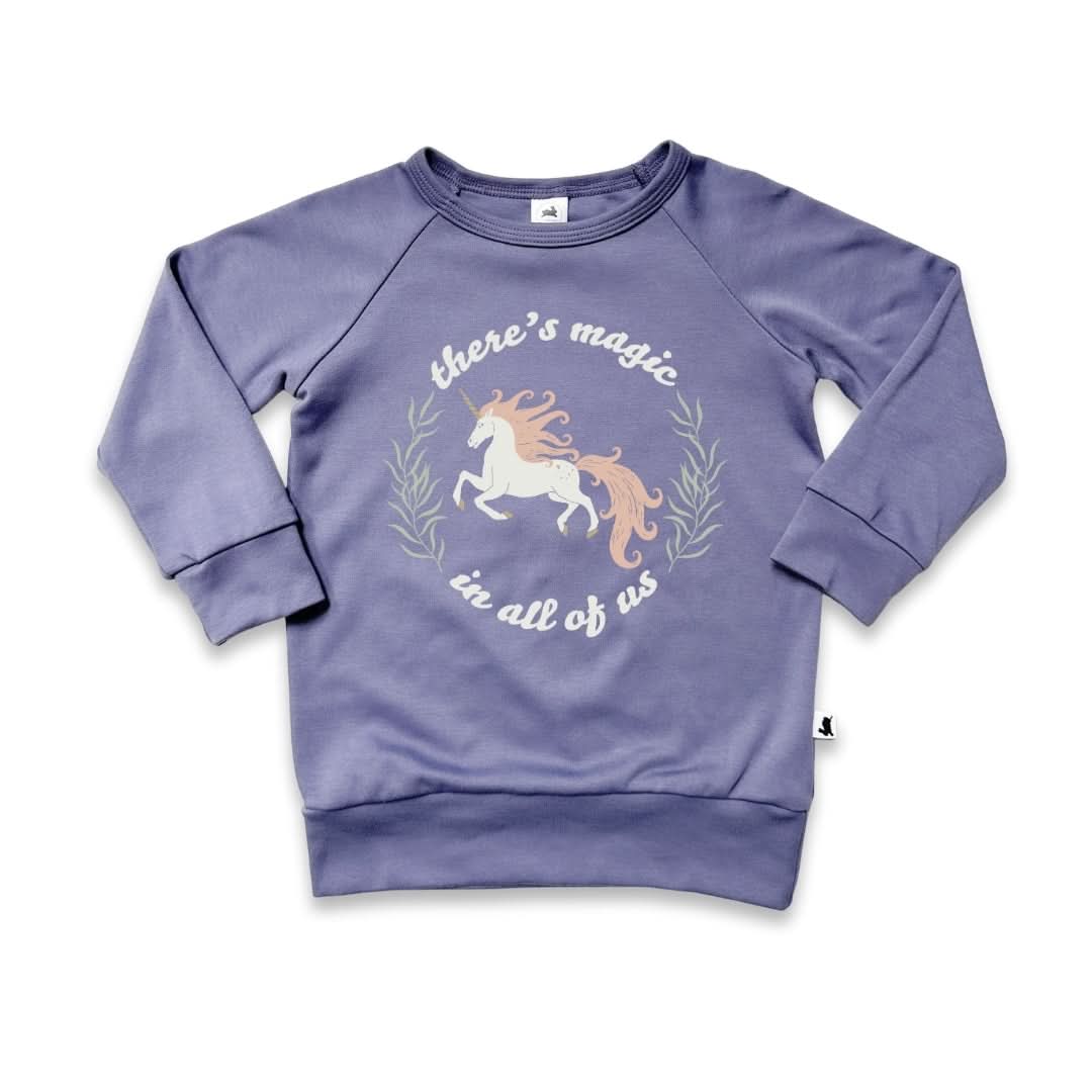 Baby/Kids' Graphic Bamboo Raglan Sleeve Pullover | Planets In Graphite
