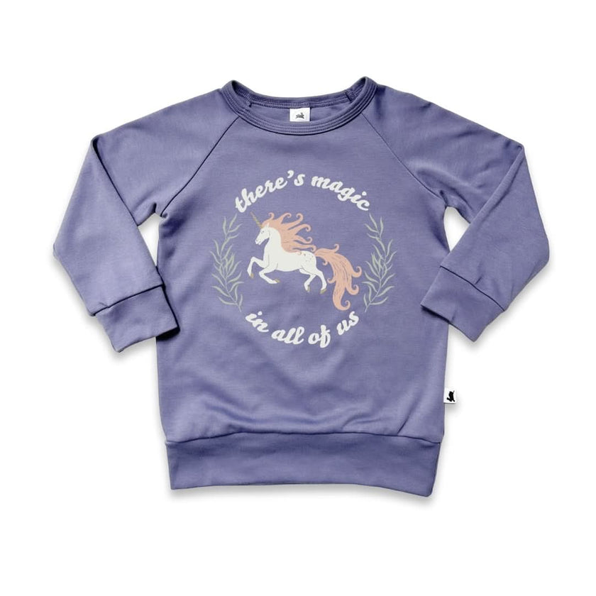 Baby/Kids' Graphic Bamboo Raglan Sleeve Pullover | Planets In Graphite