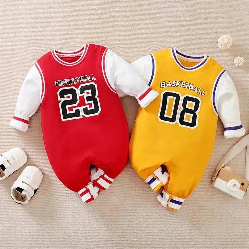 Baby One-piece Spring And Autumn Romper Baseball Uniform cloth