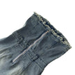 Design Waist-tight Tube Top Raw Edge Denim jeans mini club Dress
