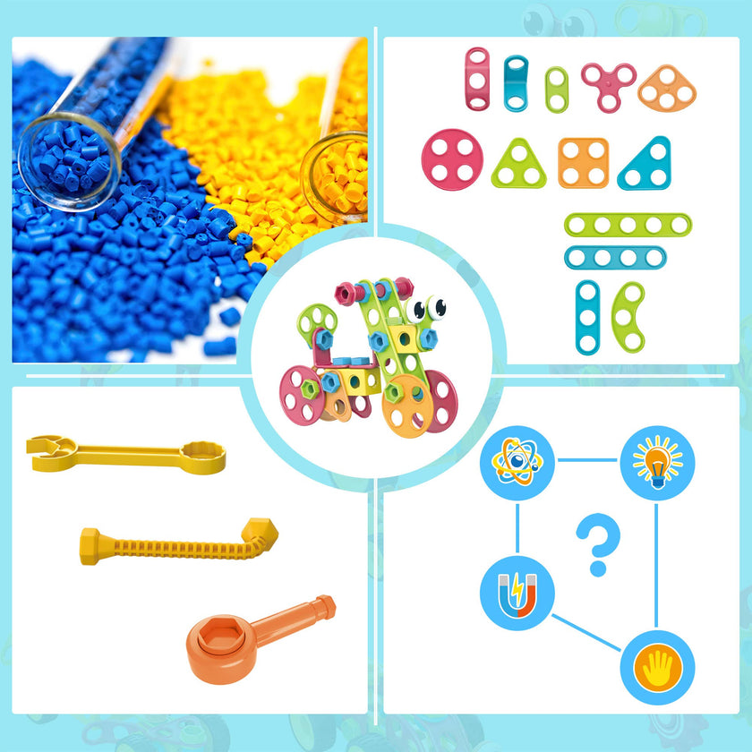 PicassoTiles - PicassoTiles 115pc Engineering Construction Set