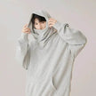 Autumn Winter Oversized Turtleneck Hoodie  Pullover for mens