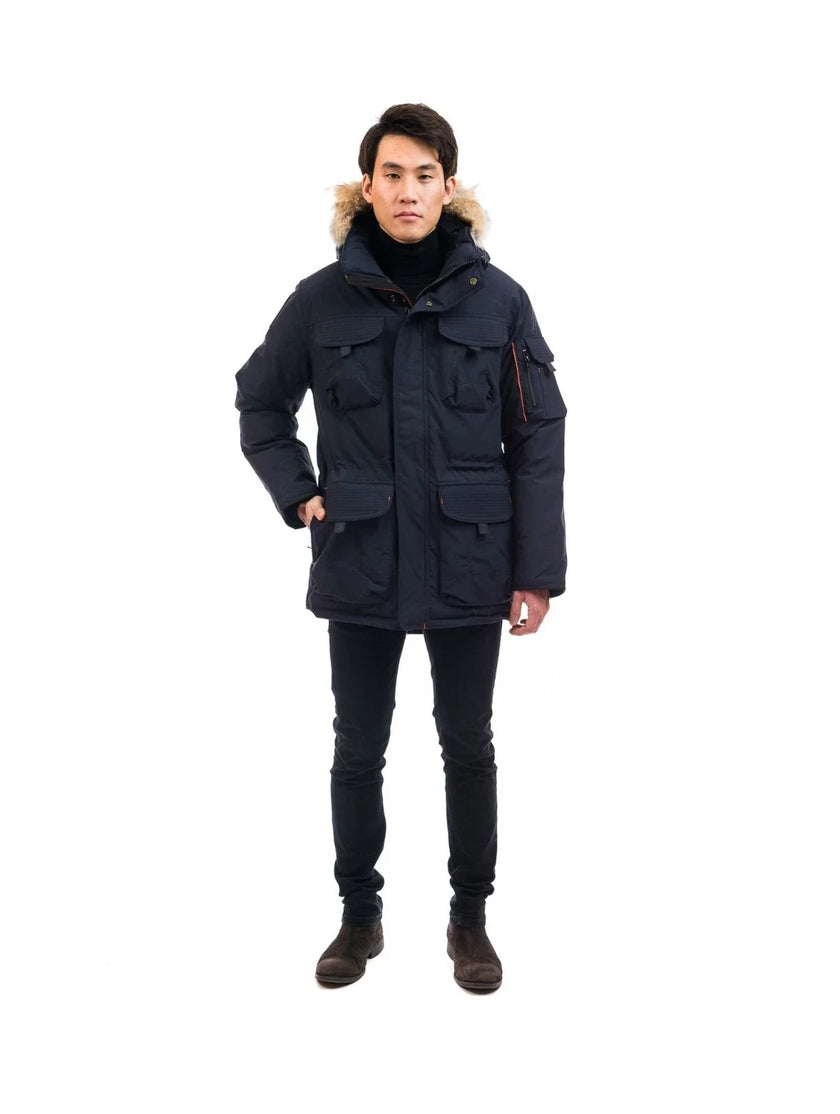 Outdoor Survival Canada Men's Atka -40 Down Parka, Cold Lake Blue, 2XL - ON DISPLAY