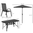 8 Pieces Patio Furniture Set with 9Ft Patio Umbrella, Outdoor Dining Table and Chairs, Black
