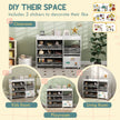 Qaba Kids Storage Unit, 11 Fabric Bins, MDF Cabinet, Top Shelves, 3 Stickers, ASTM Certified, Ages 3-8, White