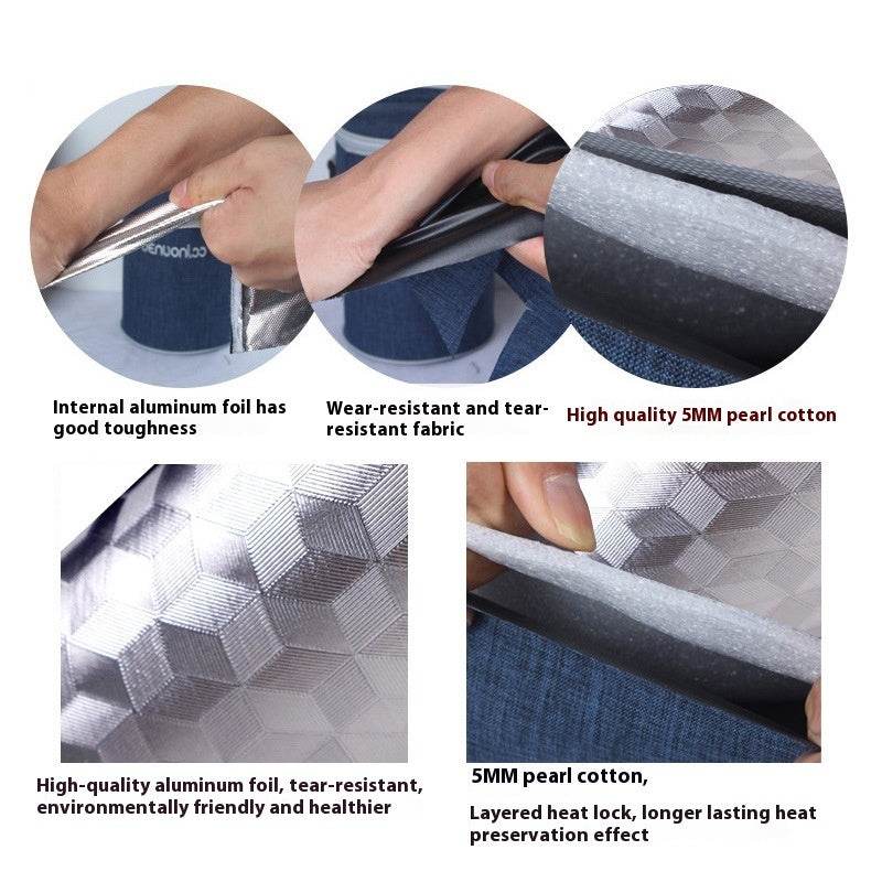 Thermal Insulated Denim Work Lunch Bag for Women