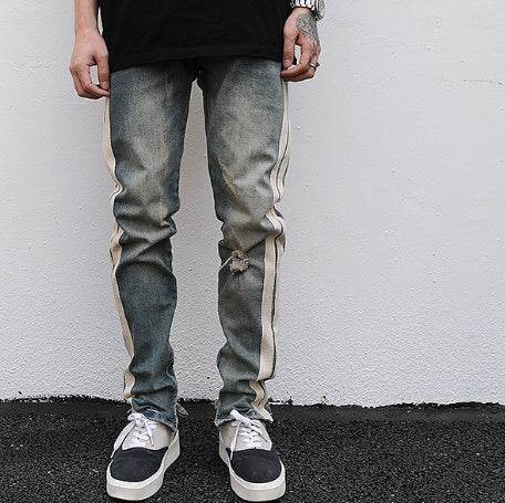 Distressed Retro Denim Jeans Pant Men