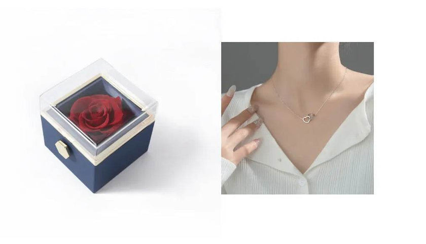 Fashion Acrylic Rotating  Valentine  Rose Jewelry gift  Box