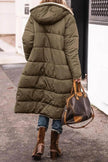 Classy Fleece lined Long Hooded Puffer Winter coat for women