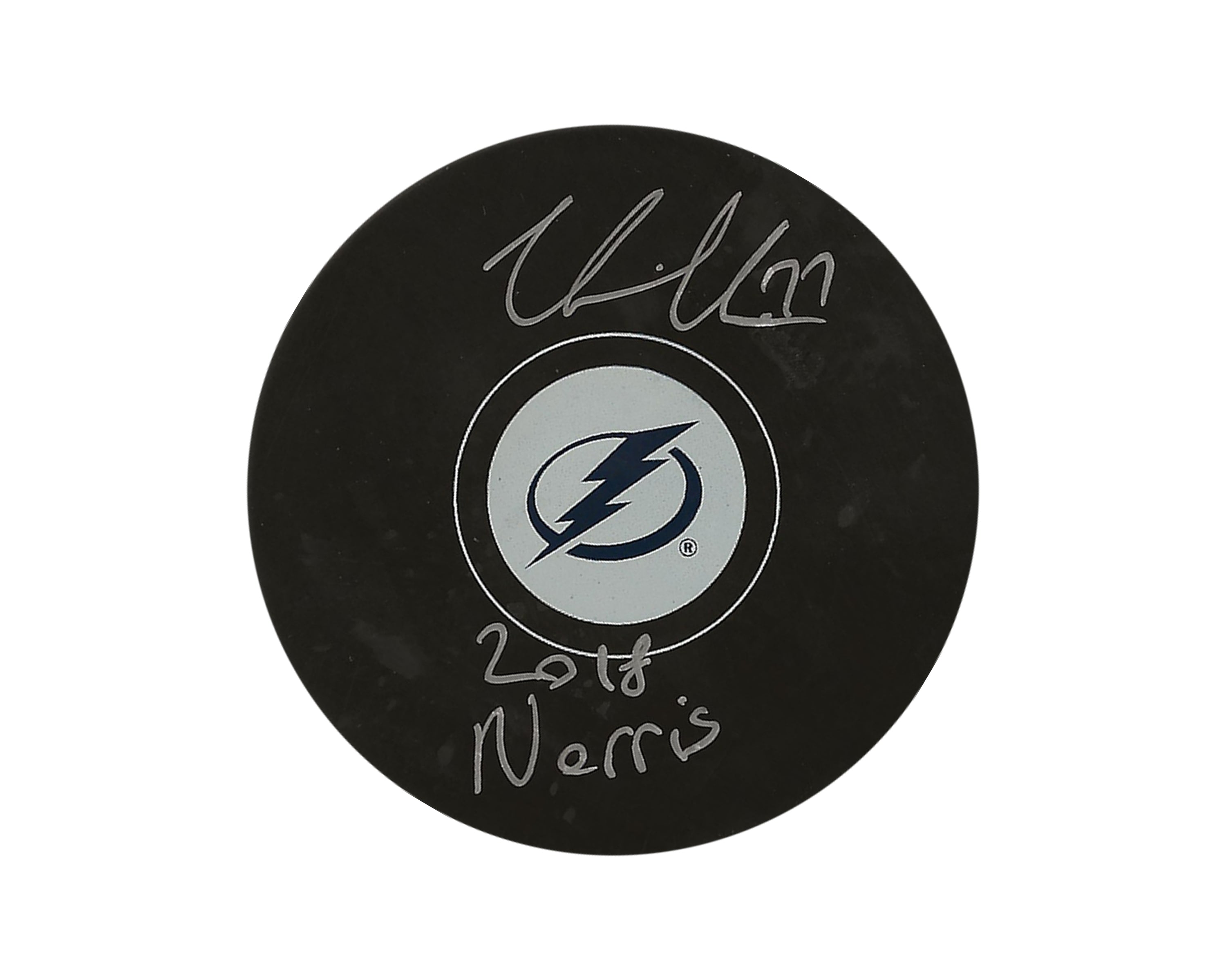 Victor Hedman Autographed Tampa Bay Lightning Autograph Model Puck Inscribed 