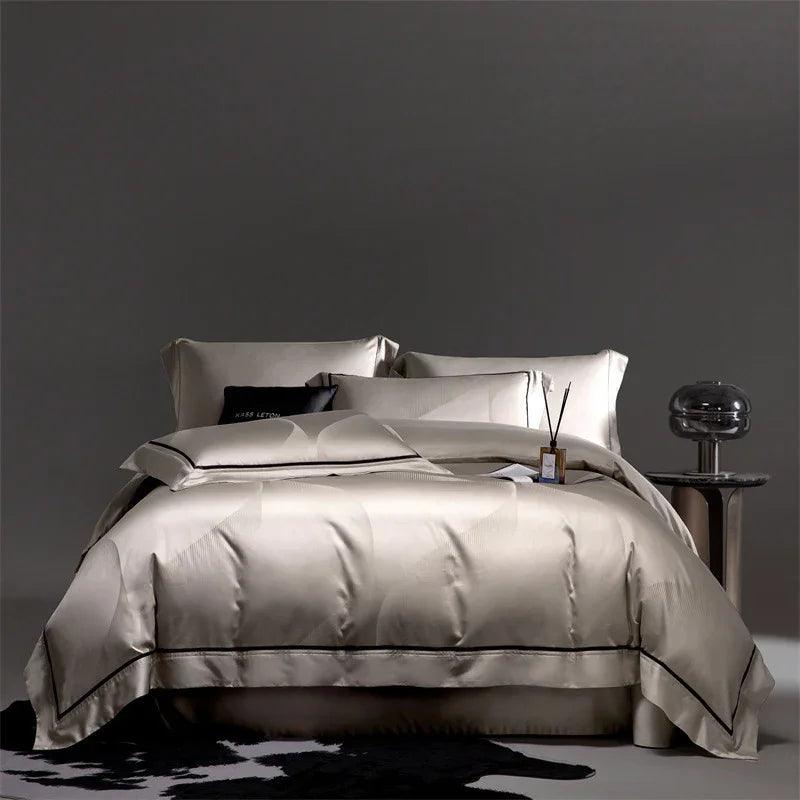 Luxury bed sets -  Horse Cotton Jacquard Four Piece Set - Cotton Bed Sheet And Duvet Cover