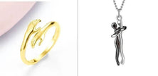 Alloy Simple Hands Hug Ring Opening Adjustable Jewelry