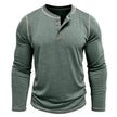 Mens Henley Long Sleeve – Slim Cotton Blend Casual Pullover