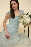 Polka Dot Chiffon Tiered Dress | Sage