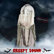 74inch Life Size Outdoor Halloween Decorations Skeleton Witch, Sound And Motion Activated Animated Prop Animatronic Decor With Light Up Eyes, Spooky Sound