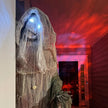 74inch Life Size Outdoor Halloween Decorations Skeleton Witch, Sound And Motion Activated Animated Prop Animatronic Decor With Light Up Eyes, Spooky Sound
