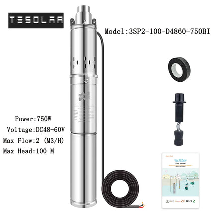 150-750W Solar Pump DC 12/24/48/60V Water/ Solar Pump With Built-in Controller For Agriculture