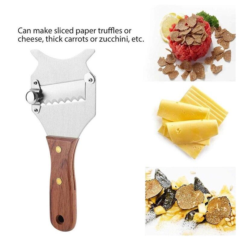 Adjustable Chocolate Shaver – Stainless Steel Truffle & Cheese Slicer with Wooden Handle