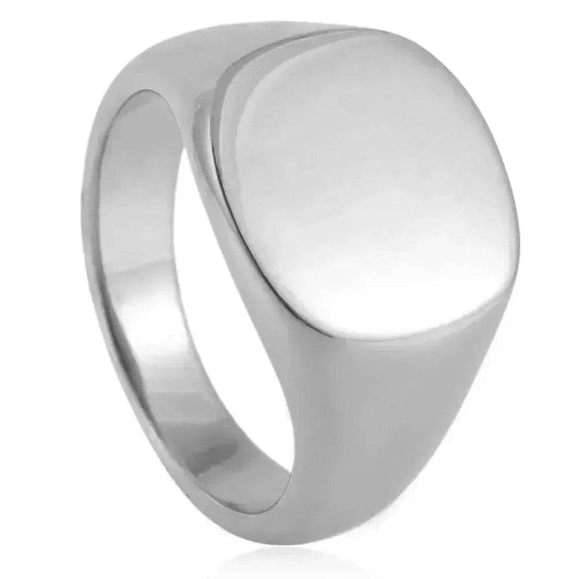 European And American Style Minimalist Titanium Steel Smooth Seal Ring for Men and Women