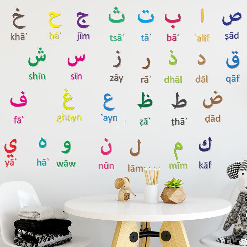 Color Arabic Digital Kindergarten Children's Room Home Wall Decorative Wall Sticker