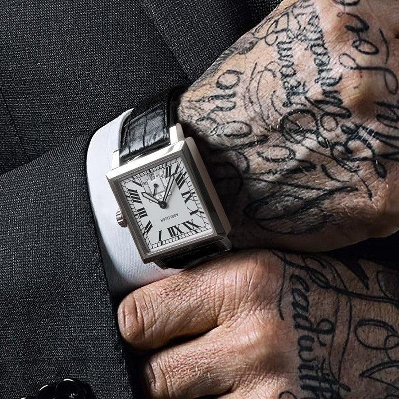 Men's Leather Watch Automatic Mechanical Waterproof Dress Watch