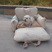 Pet Booster Seat for Dogs & Cats – Plush Front Car Seat (Beige, 60×50×43cm)