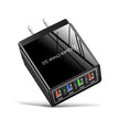 4-Port USB Wall Charger with Quick Charge 3.0 – EU, UK & US Plug | Multi-Colour