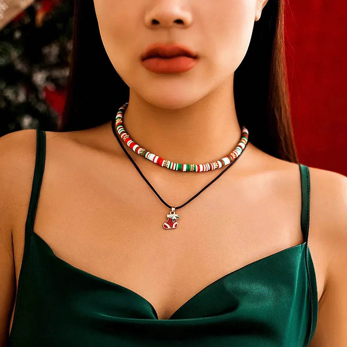 Christmas Beaded Necklace for women
