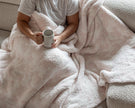 Primrose Pink and Soft White Vintage Floral Print Extended Throw