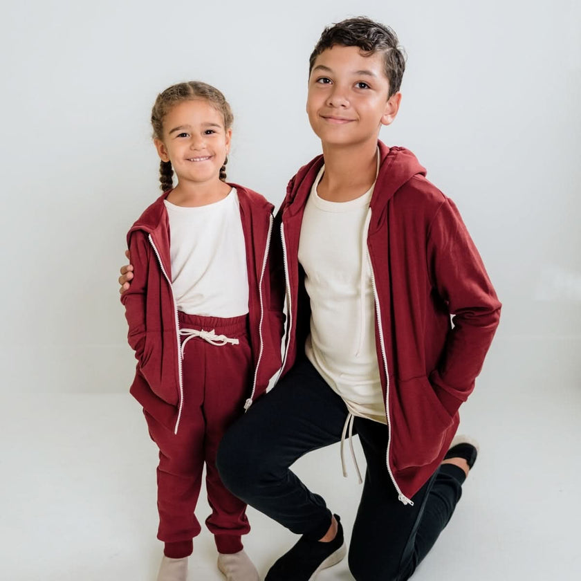 Kids' Bamboo Fleece Zip-Up Hoodie | Black
