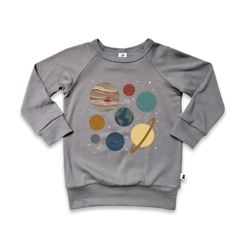 Baby/Kids' Graphic Bamboo Raglan Sleeve Pullover | Stay Wild Moon Child In Sage