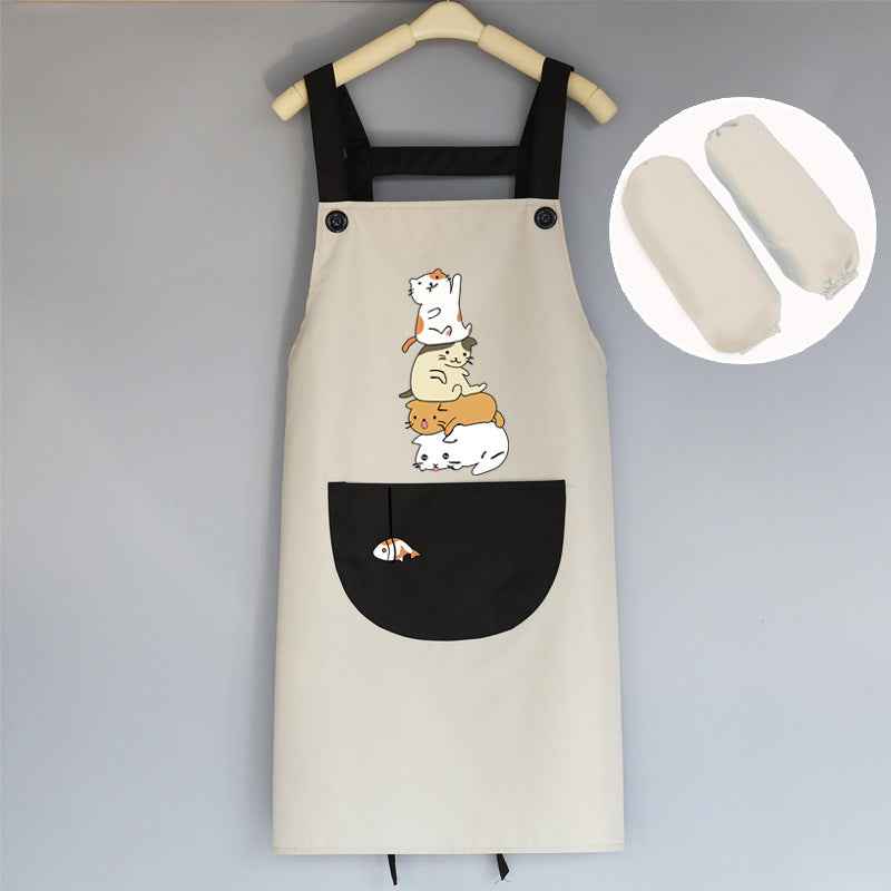 Cute Japanese Female Korean Version Home Adult Kitchen Water And Oil Working Man